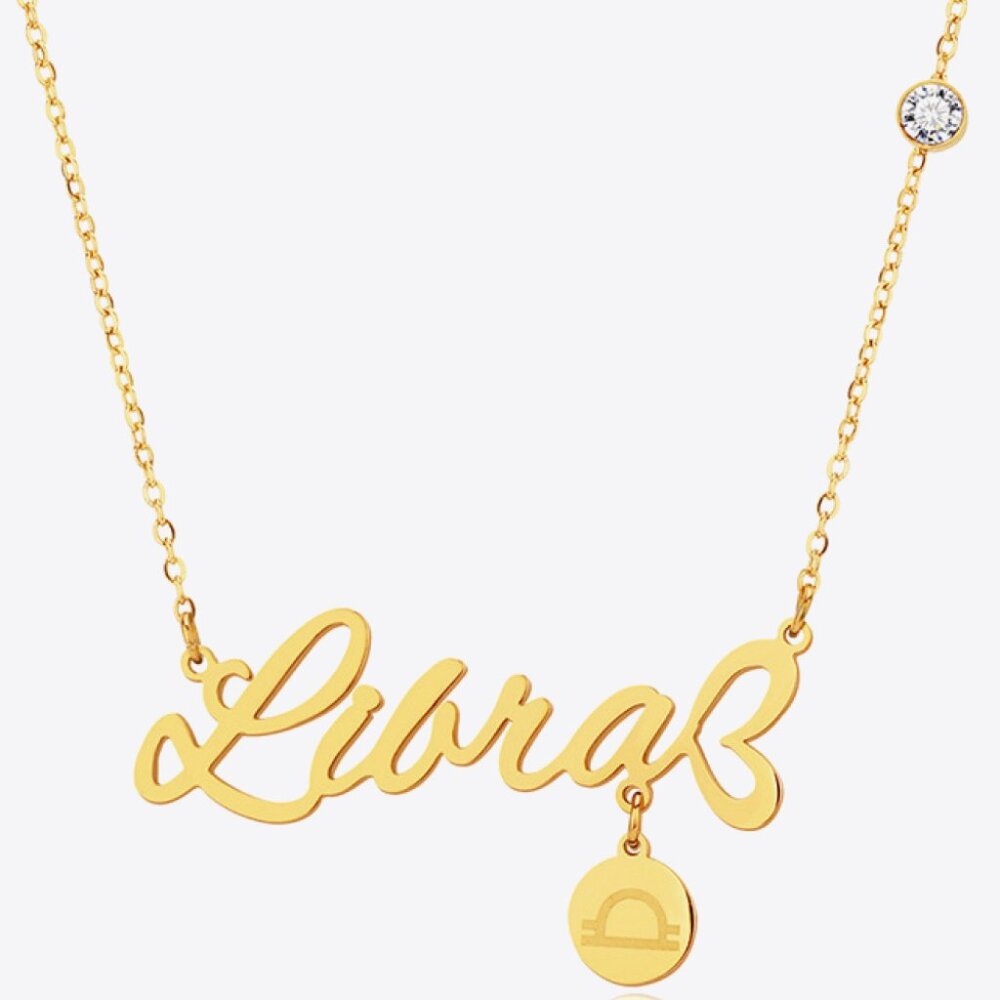 Zodiac Pendant Zircon Necklace